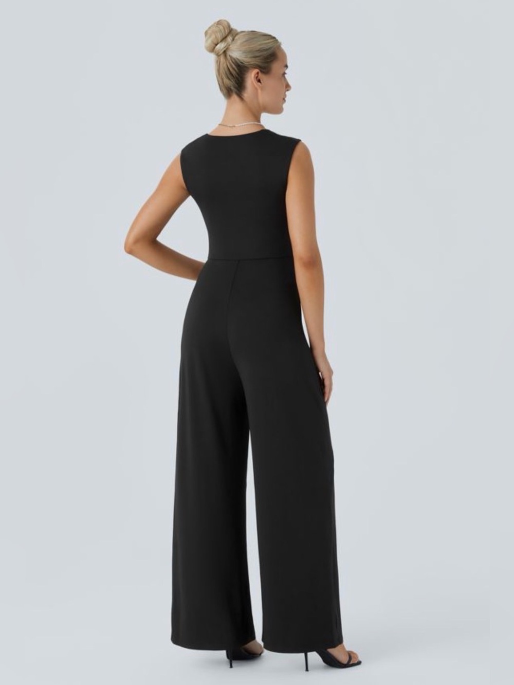 HALARA Black Square-Neck Wide-Leg Jumpsuit - Picture 3 of 6